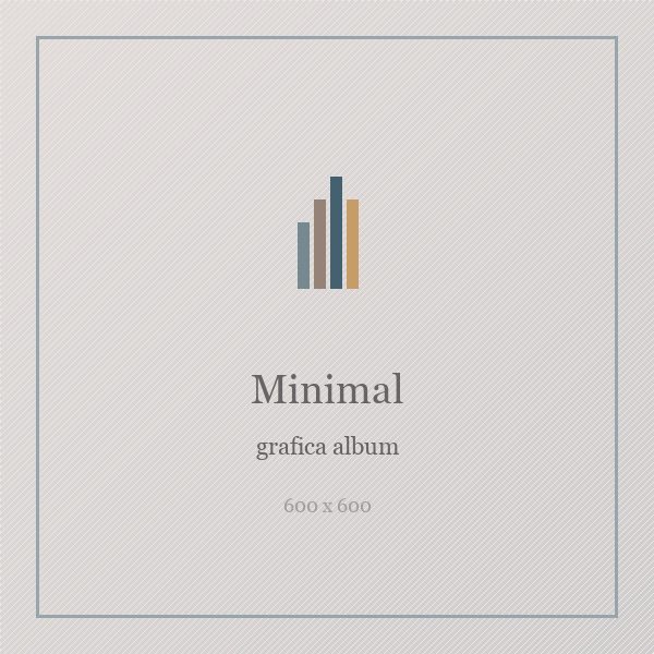 Grafică de album în stil minimal, grilă strictă fără ornamente